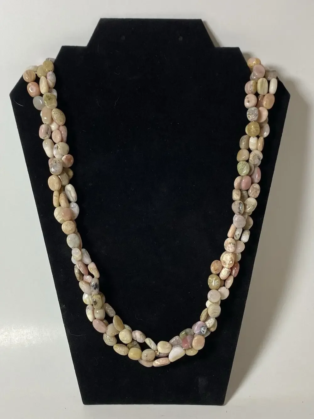 Pink Opal Free Form Multi Strand Beaded Necklace